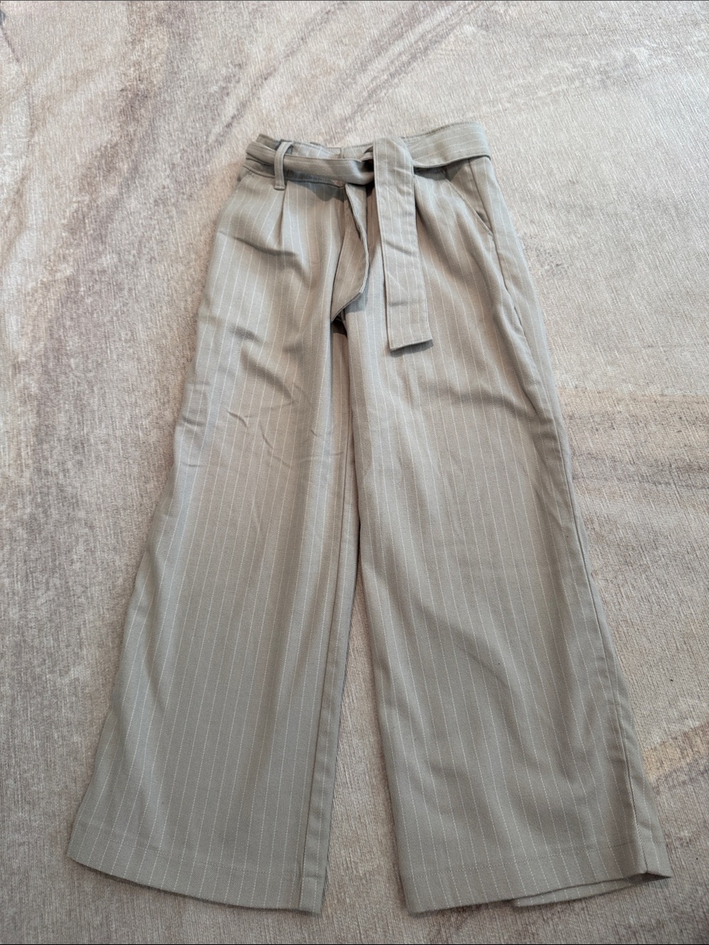Abercrombie & Fitch Tan Pinstripe Wide-Leg Pants